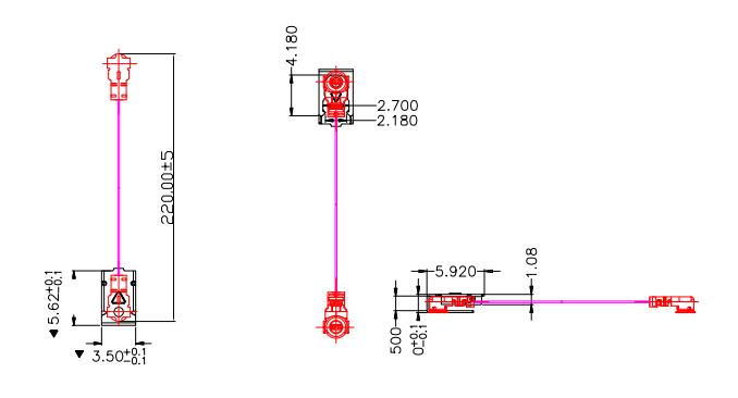 UFL to UFL coaxial cable with lock funct
